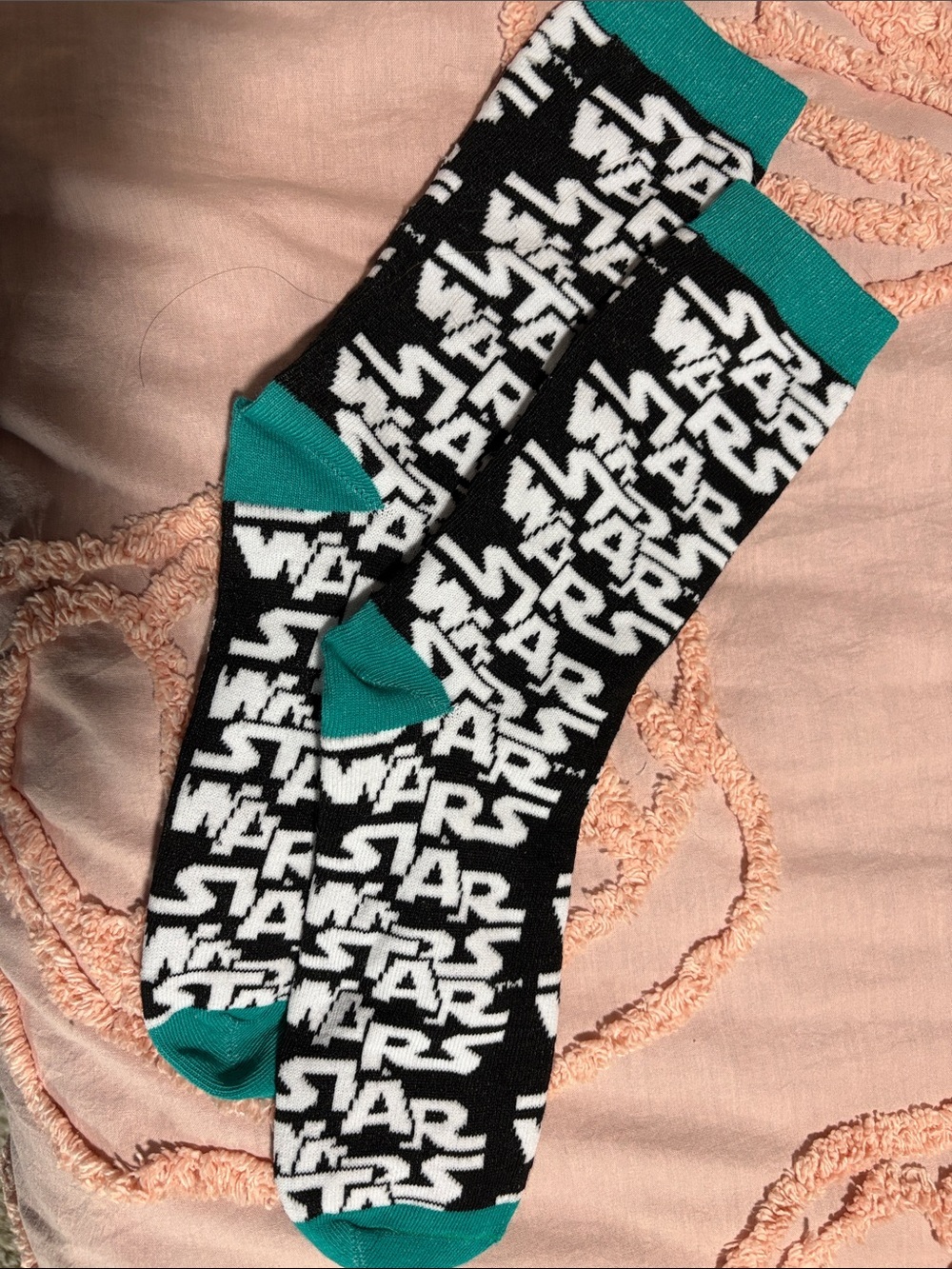 Star Wars Black & Teal Logo Crew Socks men’s